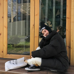 Short Women's Cotton Jacket - Korean Style Winter Coat