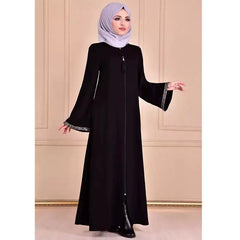 Dubai Turkey Jalabiya Zipper Cardigan Robe