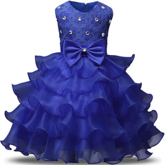 Girls' Sleeveless Princess Dress with Bow (Cake Dress)