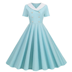 2020 Vintage Doll Collar Short Sleeve Dress