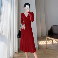 Vintage Knitted Dress for Women's Fashion