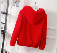 Hooded Short Women's Faux Mink Fur Winter Coat