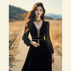 Vintage Velvet Dress for Women