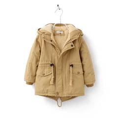 Boys' Thick Hooded Winter Coat with Fleece Lining