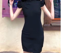 Vintage Split Black Dress