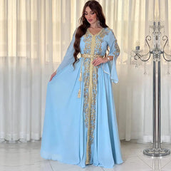 Embroidered Dress for Muslim Party and Evening Events